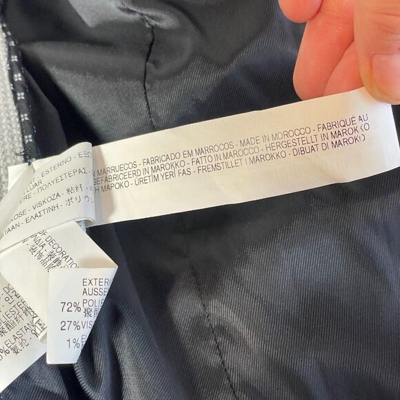 ZARA Woman One Gold Button Waffle Knit Blazer Jacket Grey M Single Breast Kate - Picture 9 of 15